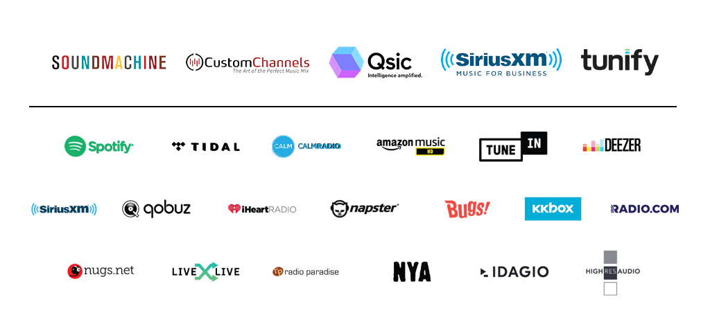 Streaming partners logos